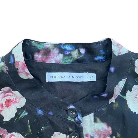 REBECCA Minkoff Ollie Black Floral Mini Dress | Size Small - Picture 8 of 16